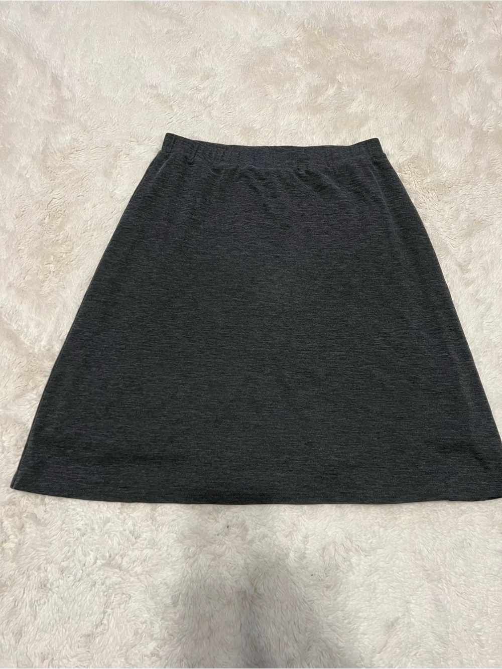 Modest Elastic-Waist A-Line Skort in Charcoal